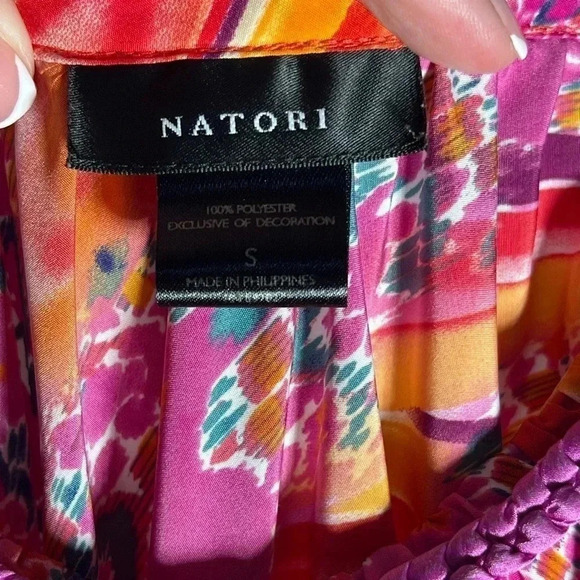 NATORI Dress Size Small Pink Orange - Picture 4 of 6